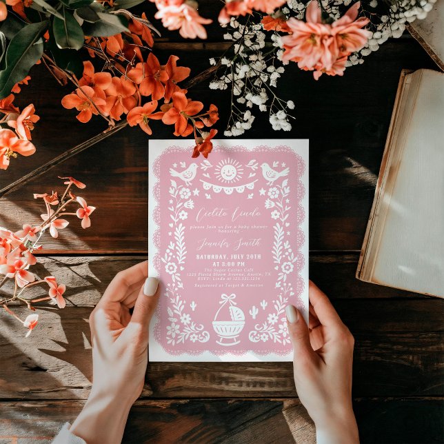 Pink Cielito Lindo Baby Shower Invitation (Creator Uploaded)