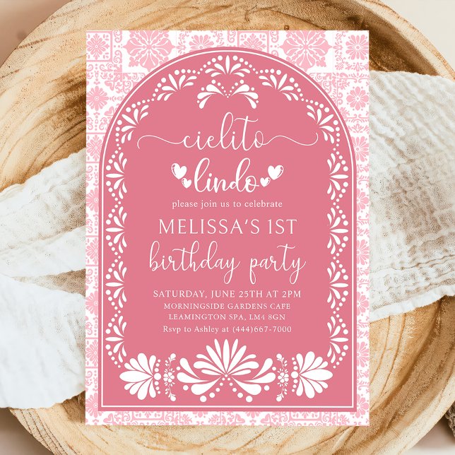 Pink Cielito lindo Mexican Birthday Invitation (Creator Uploaded)