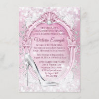 Pink Cinderella Glass Slipper Quinceanera
