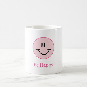 Pink Circle Be Happy Smile Coffee Mug