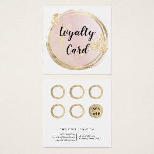 pink circle design loyalty card