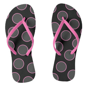 Pink Circles Flip Flops