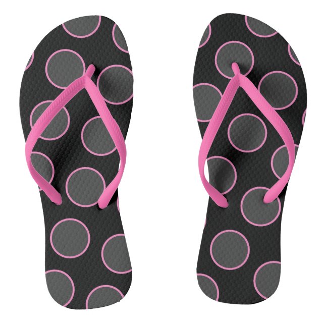 Pink Circles Flip Flops (Footbed)