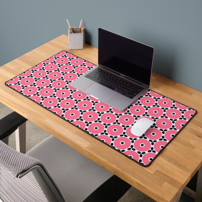 Pink Circles Pattern  Desk Mat (Office 2)