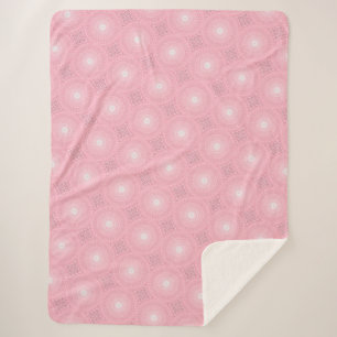 Pink circles pattern sherpa blanket