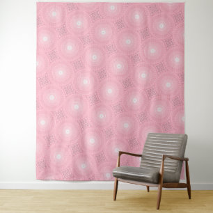 Pink circles pattern tapestry