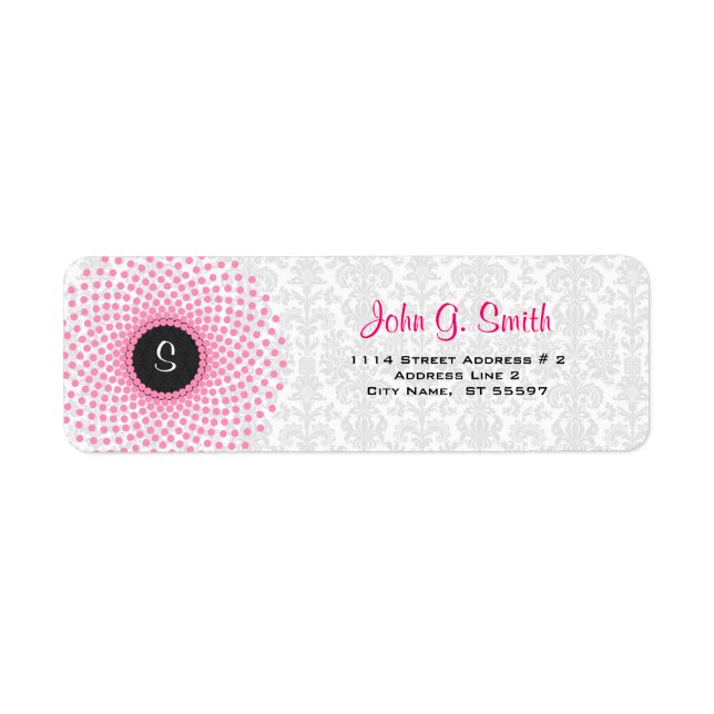 Pink Circles & White Floral Damask Pattern (Front)