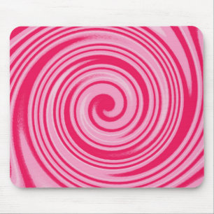 PInk circular swirl pattern Mouse Mat