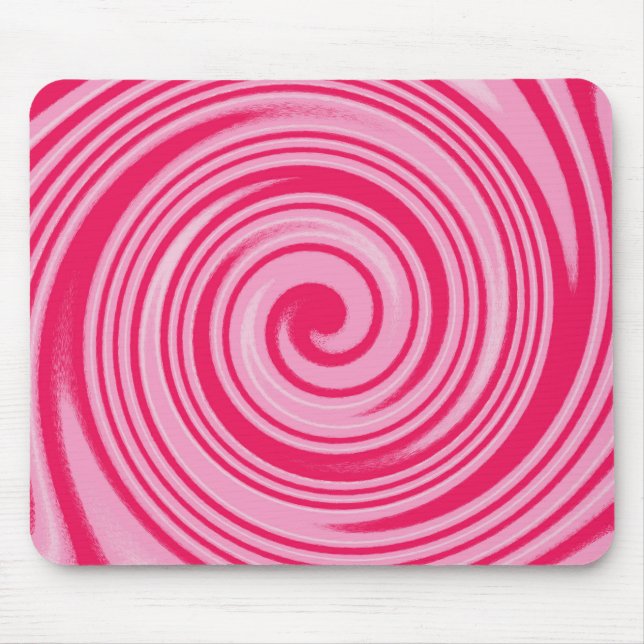 PInk circular swirl pattern Mouse Mat (Front)