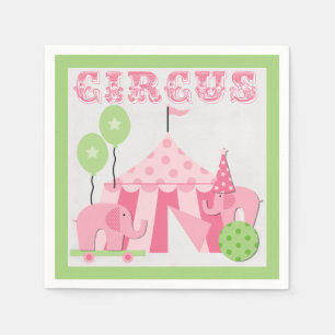 Pink Circus Birthday Paper Napkins