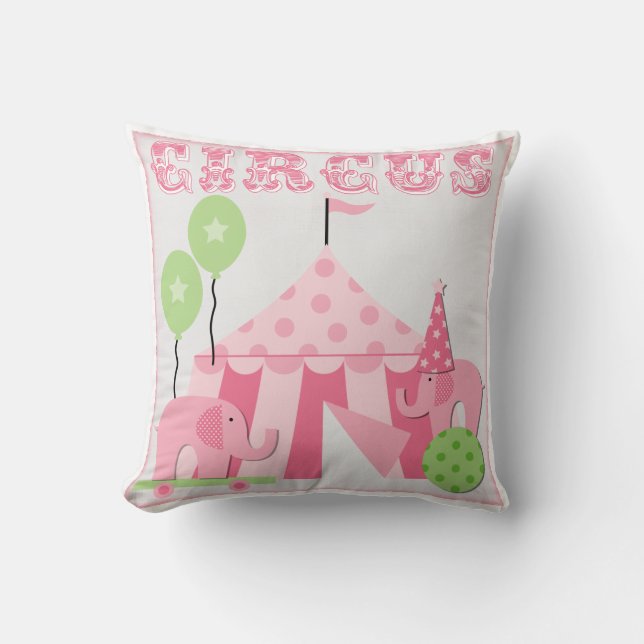 Pink Circus Fun Pillow (Front)