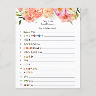 Pink Citrus Flowers Baby Books Emoji Game
