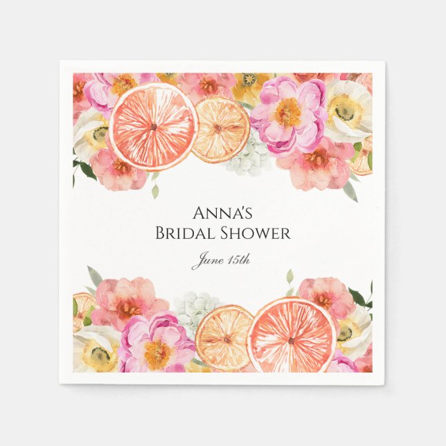 Pink Citrus Flowers  Napkin (Front)