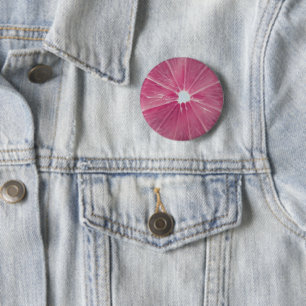 Pink citrus fruit 6 cm round badge