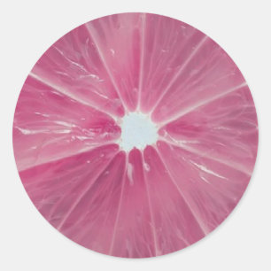 Pink citrus fruit classic round sticker