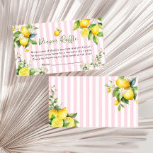 Pink Citrus Lemon Baby Shower Diaper Raffle