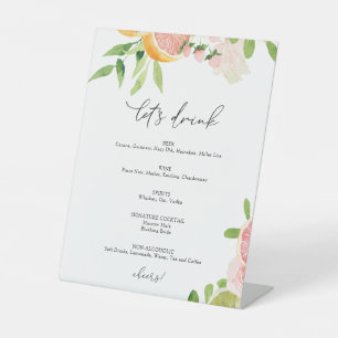 Pink Citrus Let's Drink Bar Sign