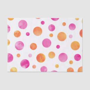 Pink Citrus Watercolor Polka Dots Tissue Paper