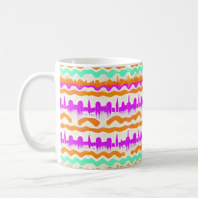 Pink City Urban Mural Graffiti Street Art Pattern Coffee Mug (Left)