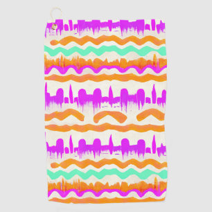 Pink City Urban Mural Graffiti Street Art Pattern Golf Towel