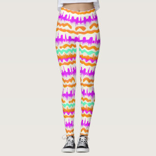 Pink City Urban Mural Graffiti Street Art Pattern Leggings
