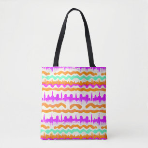 Pink City Urban Mural Graffiti Street Art Pattern Tote Bag