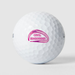 Pink Civil Engineer Golf Balls