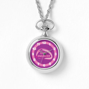Pink Civil Engineer Watch