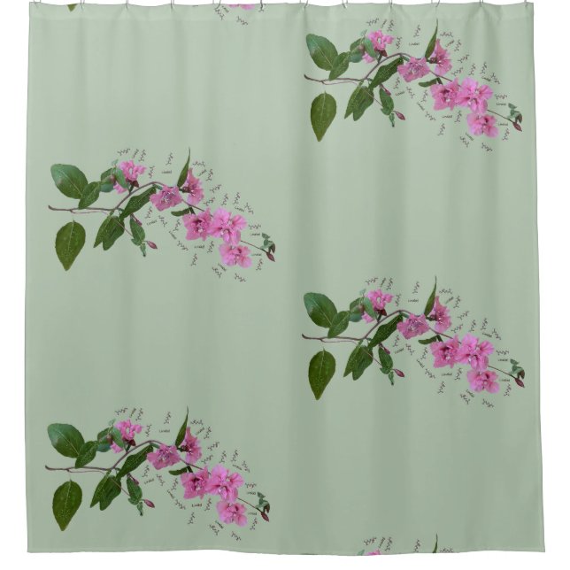 Pink Clarkia Chemistry Science Flower Shower Curtain (Front)