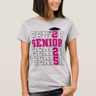 Pink Class of 2025 Senior Graduation T-Shirt