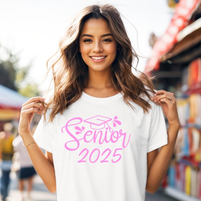 Pink Class of Senior Graduation T-Shirt (Pink Senior 2025 Tshirt)