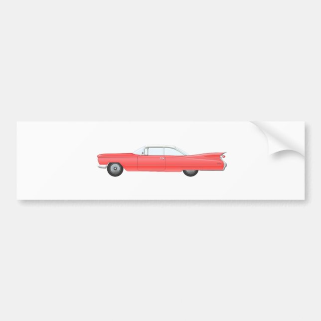 Pink Classic Car Bumper Sticker (Front)