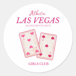 pink classic las vegas bachelorette classic round sticker