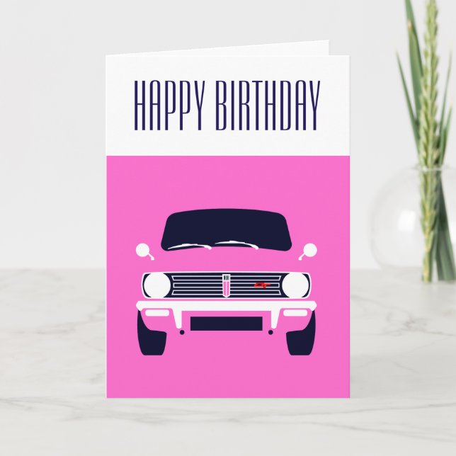 Pink Classic Mini Clubman Card (Front)