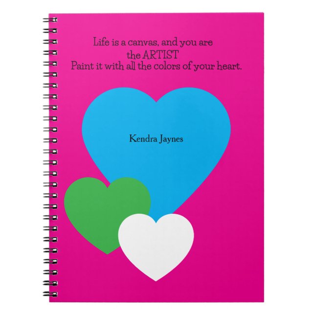 Pink Classic Notebook w/ Hearts (Front)