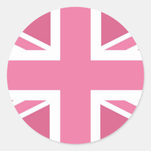 Pink Classic Union Jack British(UK) Flag Classic Round Sticker