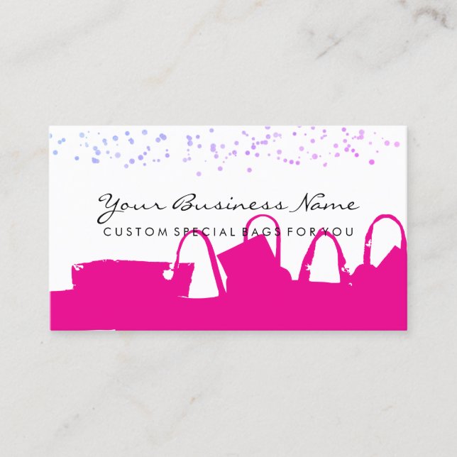 Pink Classy Fashion Independant consultant Bags Business Card (Front)