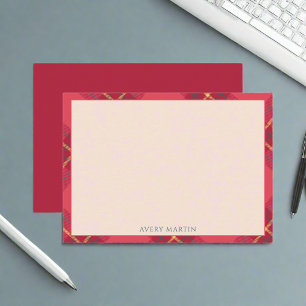 Pink Classy Gingham Pattern Thank You Baby Card
