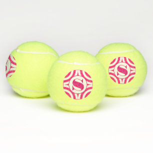 Pink Classy Monogram Tennis Balls