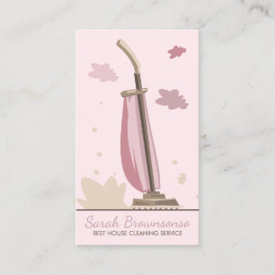 Pink Clean Lady House Cleaning Service Business Card