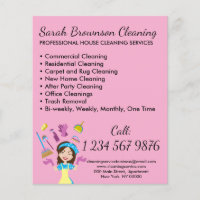 Pink Cleaning Service Janitorial Maid Girl