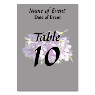 Pink Clematis Table Number