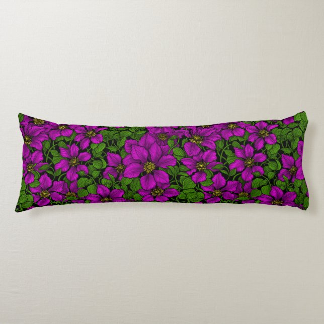 Pink Clematis vine Body Cushion (Front)