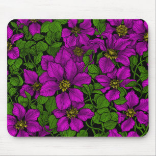 Pink Clematis vine Mouse Mat