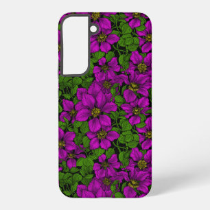 Pink Clematis vine Samsung Galaxy Case