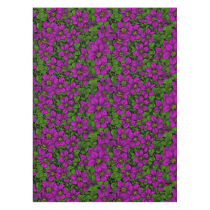 Pink Clematis vine Tablecloth