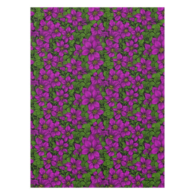 Pink Clematis vine Tablecloth (Front)