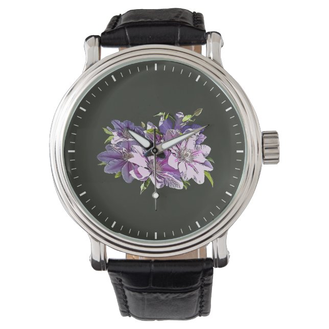 Pink Clematis Watch (Front)