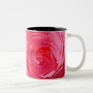 Pink Climbing Roses Two-Tone Coffee Mug