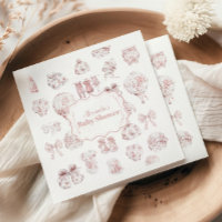 Pink Clothes Toile De Jouy Baby Shower